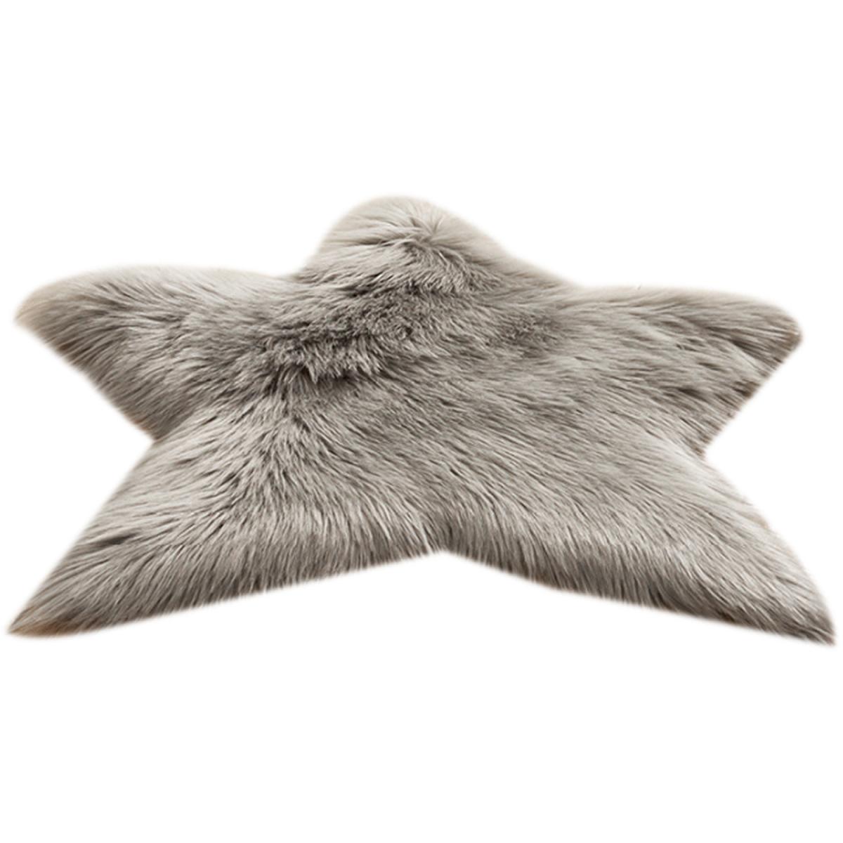 Shag Faux Fluffy Rug Star Shaped - Grey – image 4