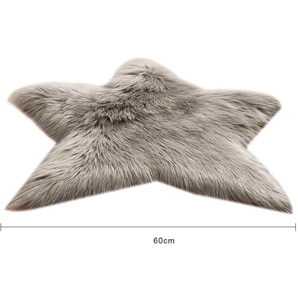 Shag Faux Fluffy Rug Star Shaped - Grey – image 5