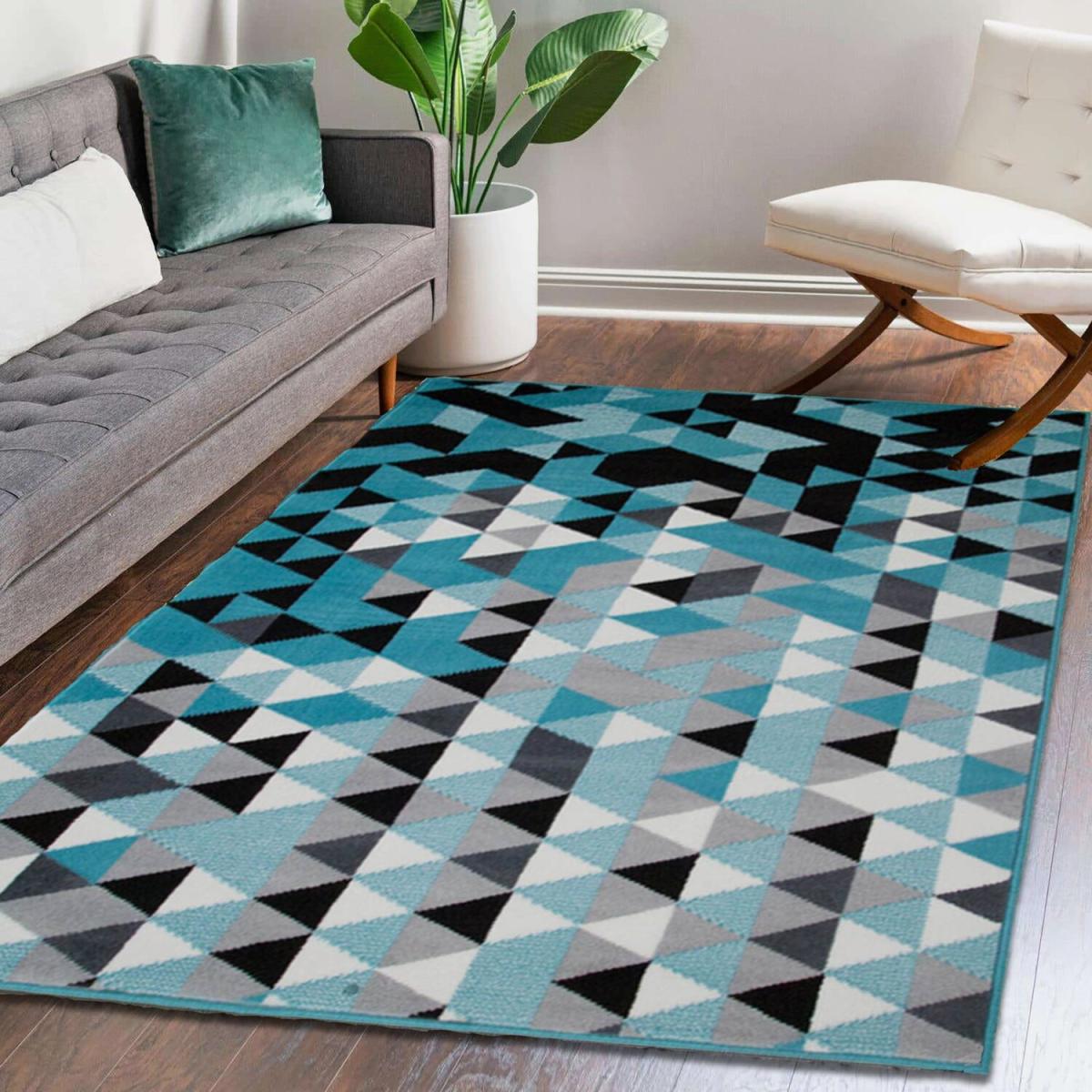Blue Geometric Diamonds Area Rug - Blue / 230cm – image 1