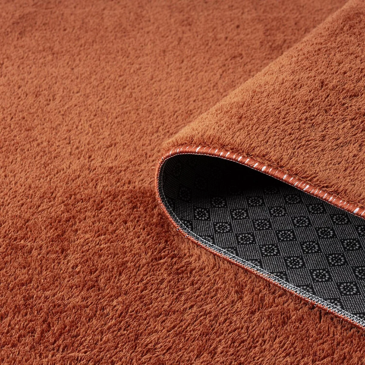 Desire Rugs Comfy Washable Low Pile Living Room Plain Area Rug - Terracotta – image 3