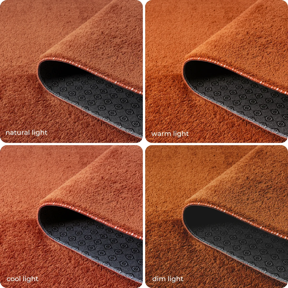 Desire Rugs Comfy Washable Low Pile Living Room Plain Area Rug - Terracotta – image 5