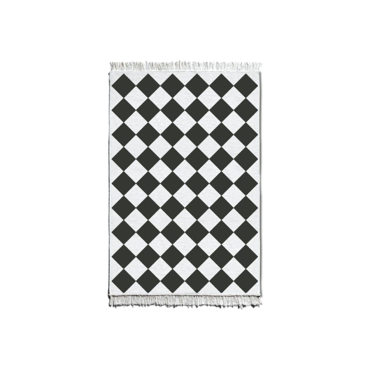 The Mia Pixel Kilim Rug - Black and White
