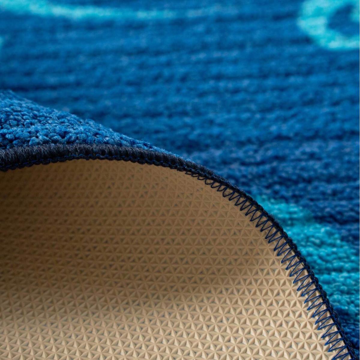 Navy Blue Dino Kids Play Mat Soft Non Slip Washable Bedroom Rug - Navy Blue Ombre / 150 x 80cm – image 5