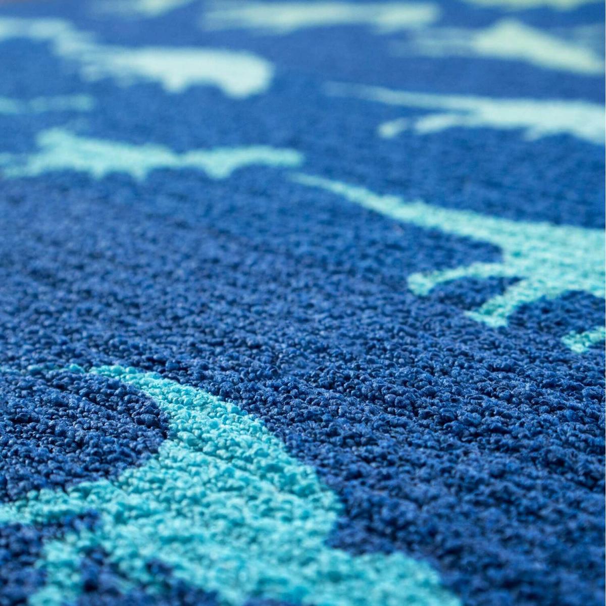 Navy Blue Dino Kids Play Mat Soft Non Slip Washable Bedroom Rug - Navy Blue Ombre / 150 x 80cm – image 6