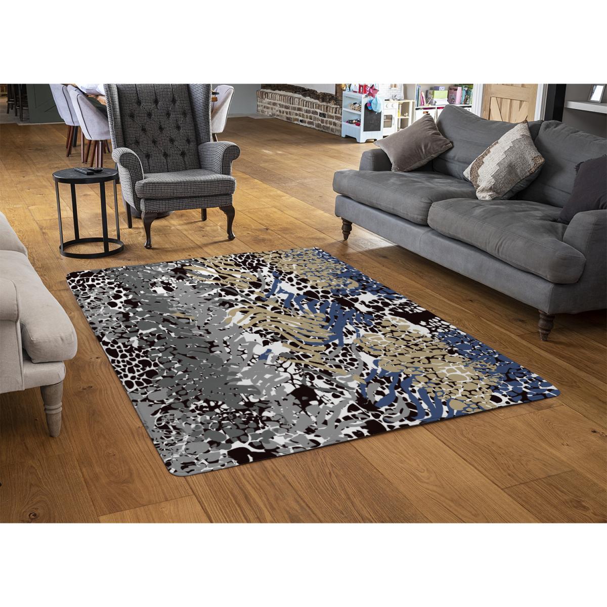 Mixed Animal Print Rug - Blue / 230cm – image 3