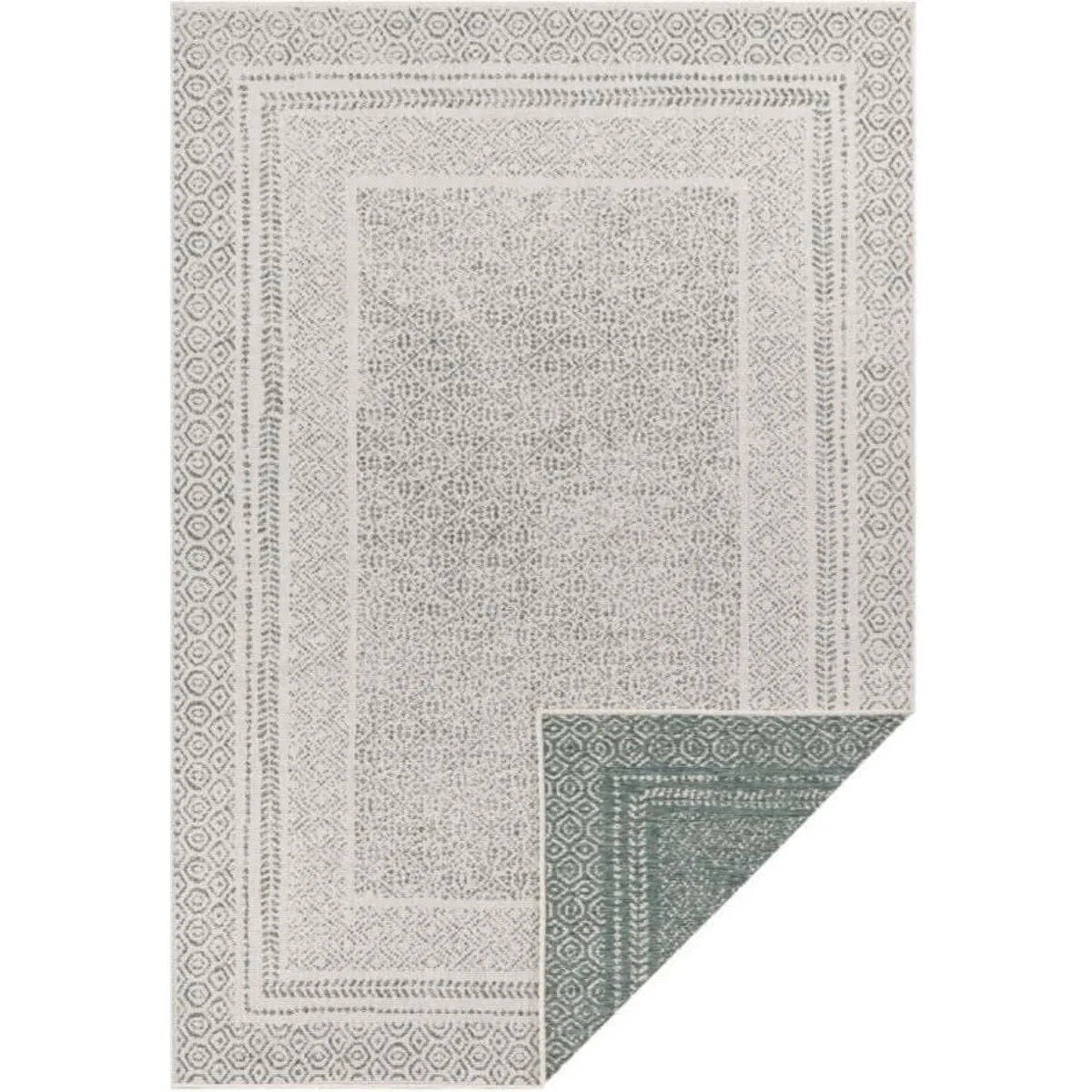 Reversible Flatweave Indoor & Outdoor Rug Green - Black – image 3