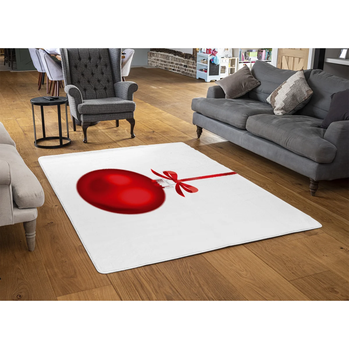 Christmas Ornament Style Rug - red / 150cm – image 2