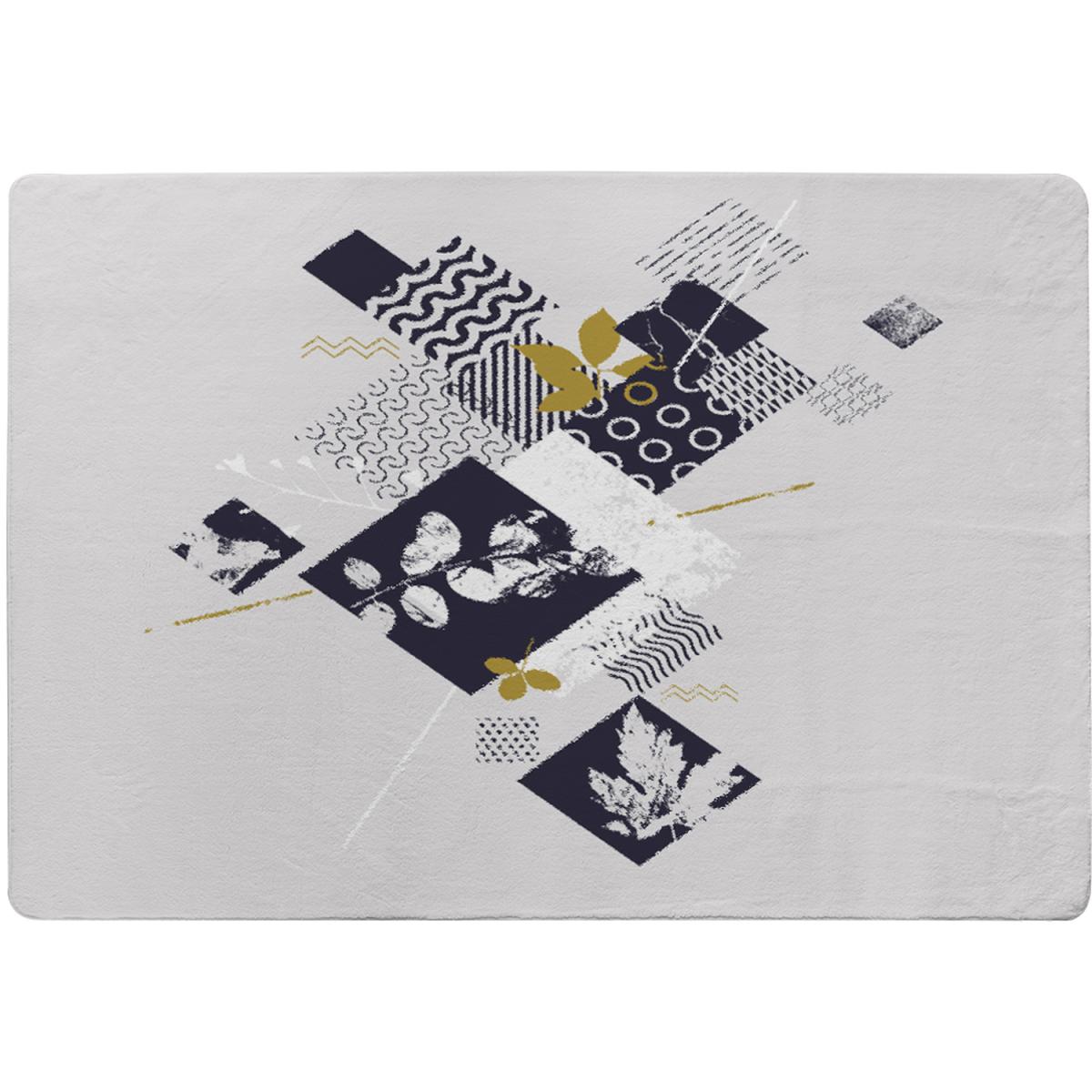 Geometric Squares  Leaves Rug - Blue / 230cm – image 2