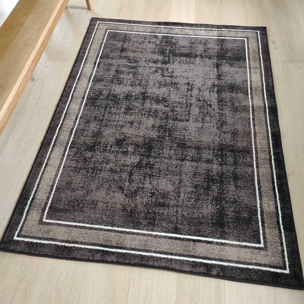 Dark Brown Classic Bordered Carpet Area Rug - Trend - Brown / 7kg – image 1