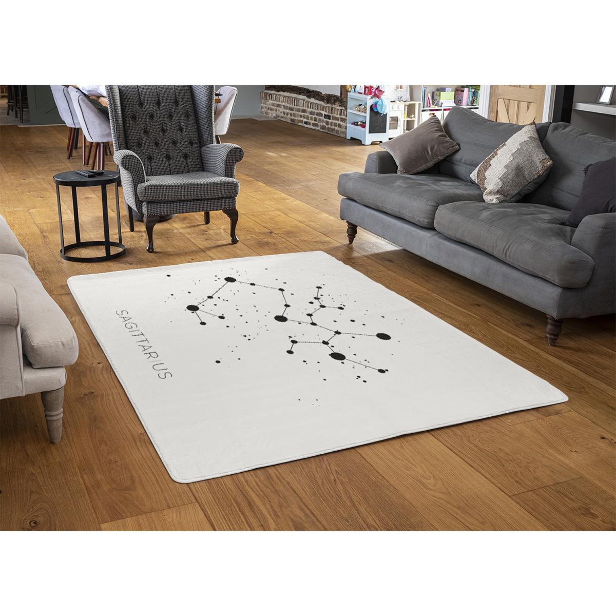 Star Constellation Zodiac Sagittarius Style Rug - white / 230cm – image 2