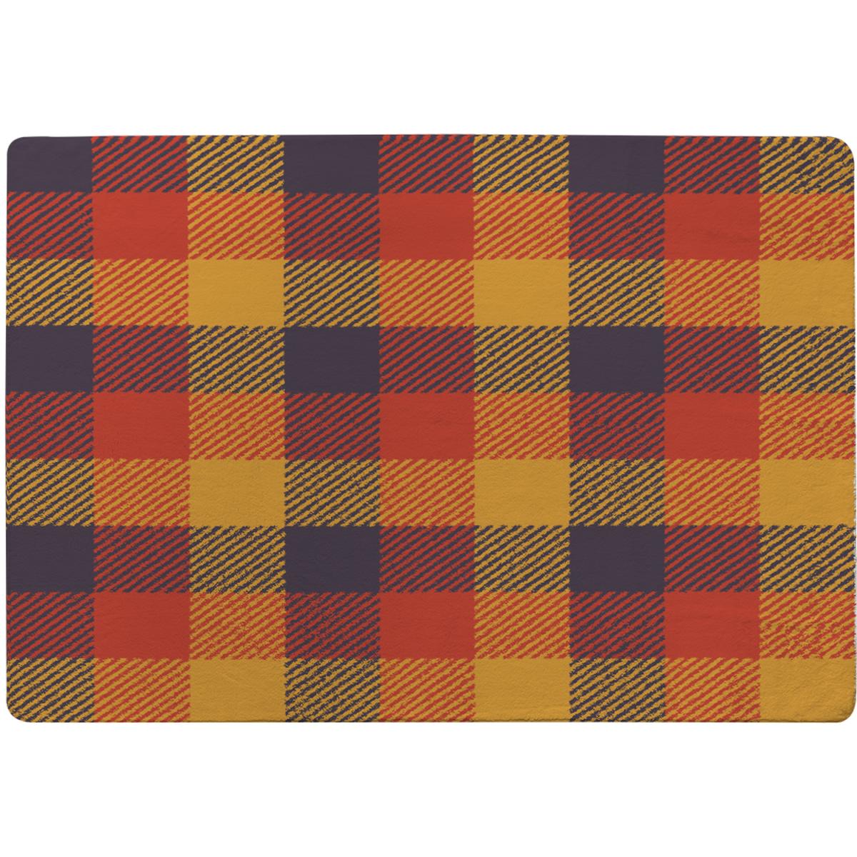 Orange Check Pattern Rug - Orange / 230cm – image 2