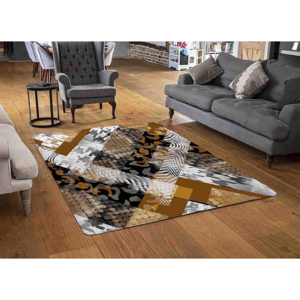 Geometric Snake Skin Patterns Rug - Brown / 230cm – image 3