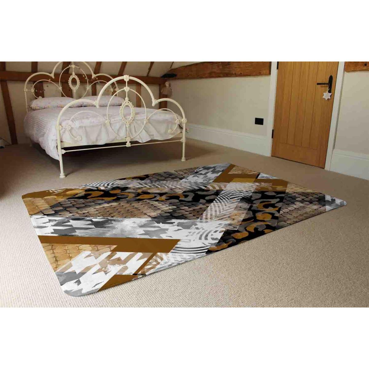 Geometric Snake Skin Patterns Rug - Brown / 230cm – image 1