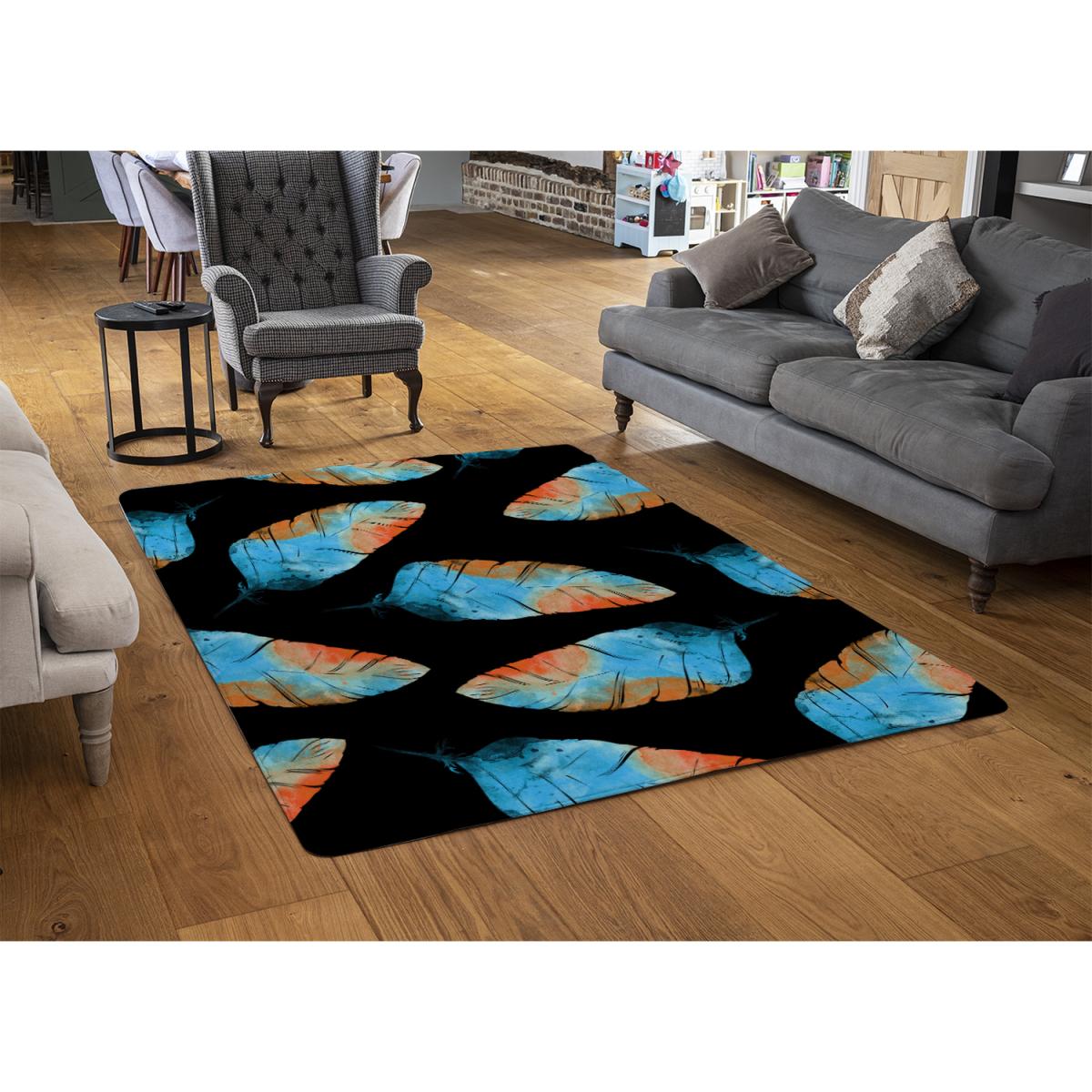 Imprints Boho Feathers Rug - Blue / 230cm – image 3