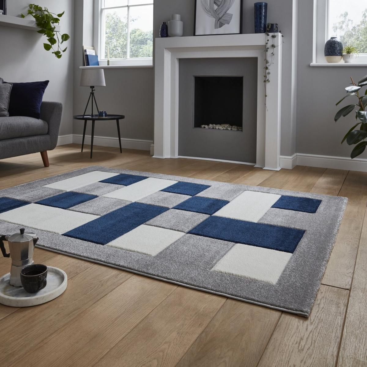 Brooklyn BRK04 GreyNavy Rug - Grey/Navy / 290cm – image 2