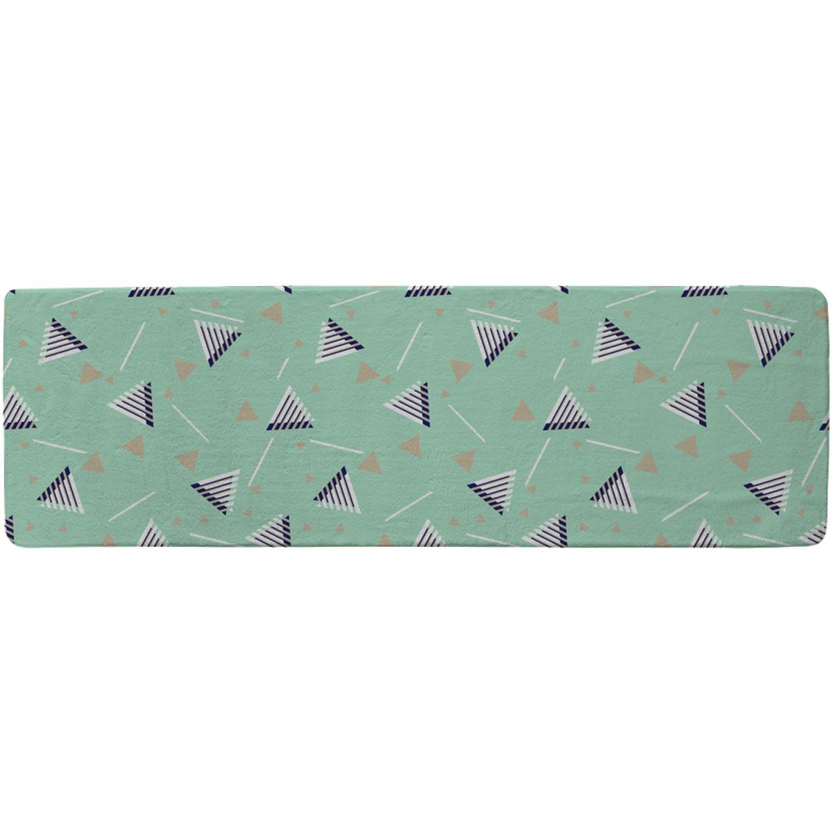 Geometric Triangle Stripes Runner Rug - Green – image 2