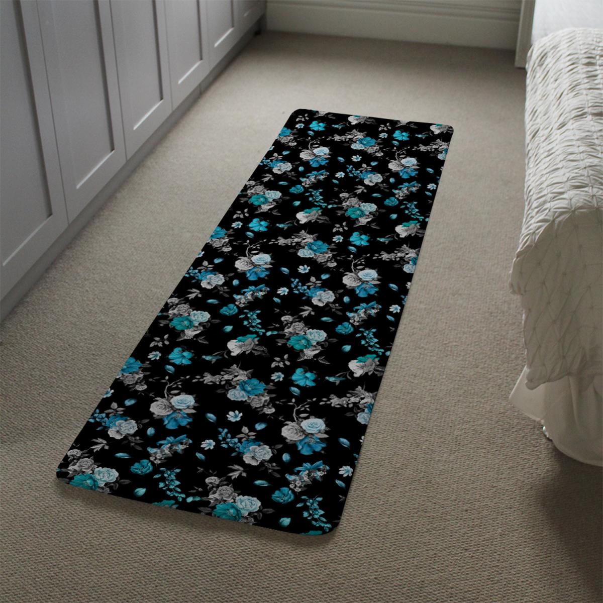 Blue Roses Runner Rug - Blue – image 1