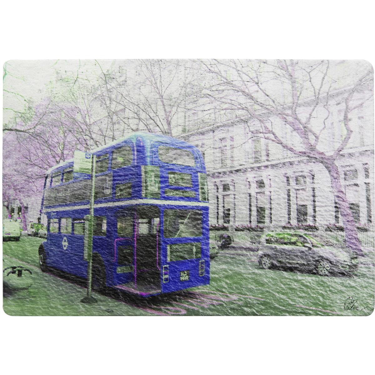 London Bus Behind Blue Rug - Blue / 230cm – image 2