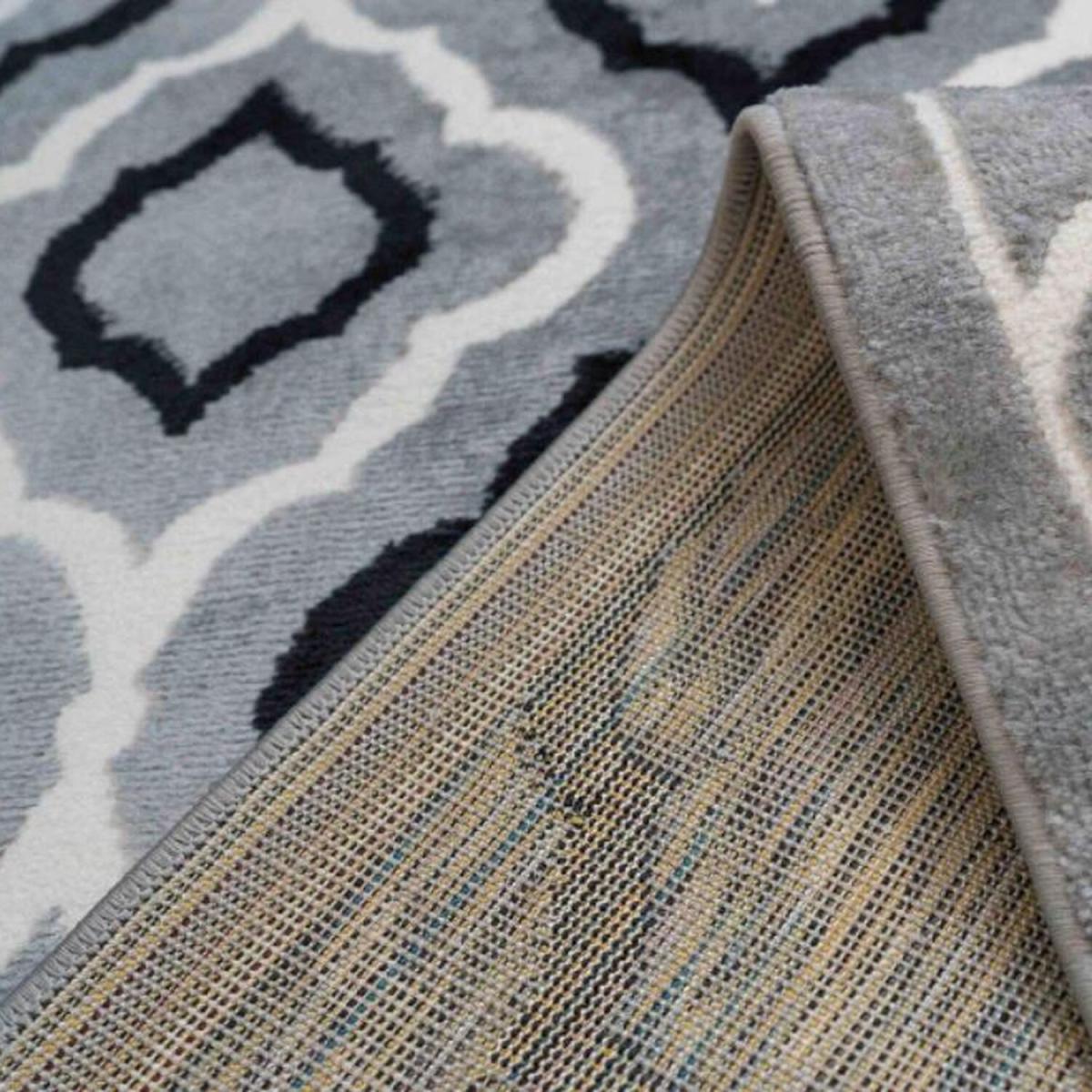 Grey Moroccan Trellis Flatweave Rug - Ardal - Grey – image 3