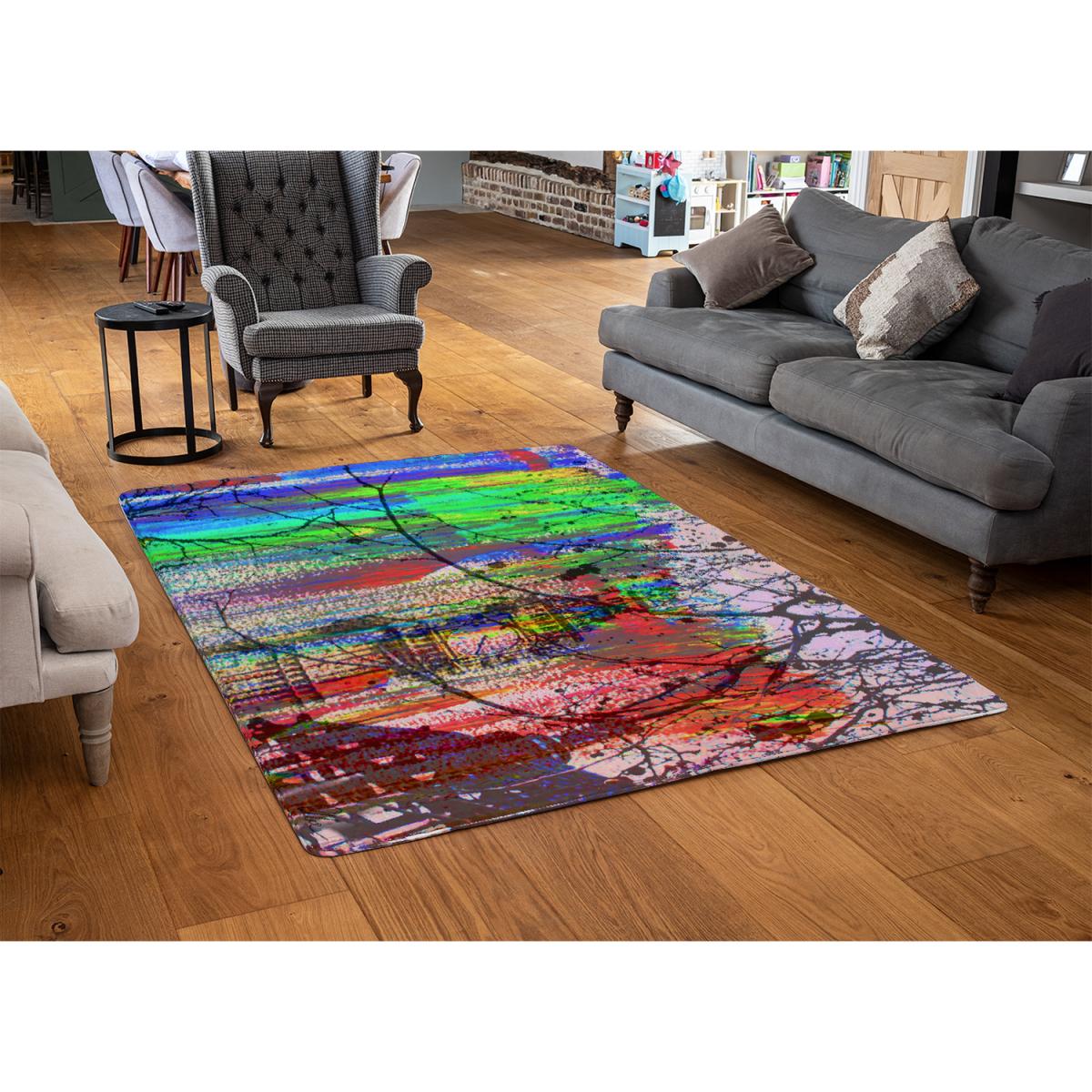 Big Ben And Trees Painted  Rug - Red / 230cm – image 3