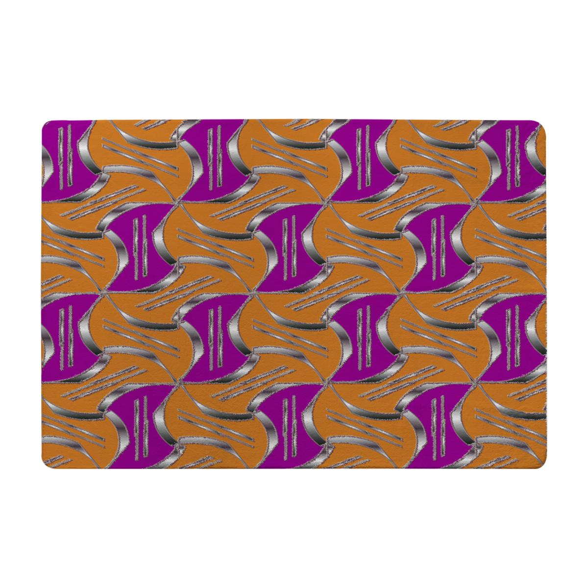 Geo Metalic Shapes Rug - Orange / 110cm – image 1