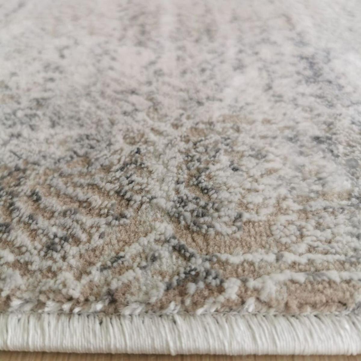 Beige Soft Shaggy Abstract Living Room Rugs - Transitional - Neutral / 3kg / 66cm – image 2