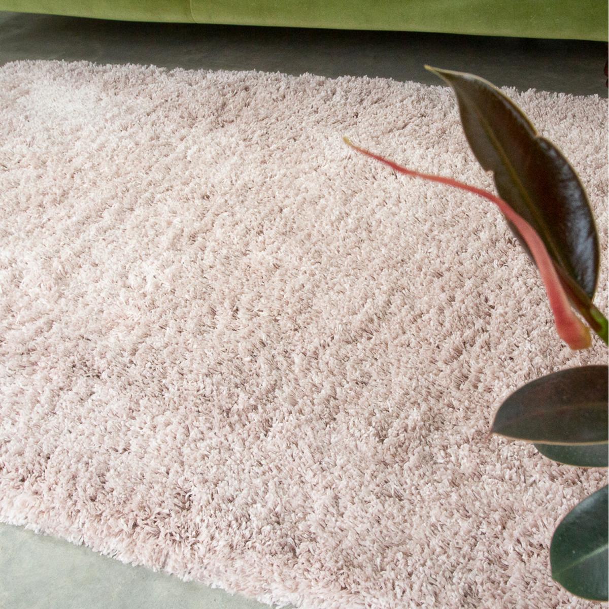Super Soft Blush Pink Shaggy Living Area Rug - Blush Pink / 150 x 80cm – image 2