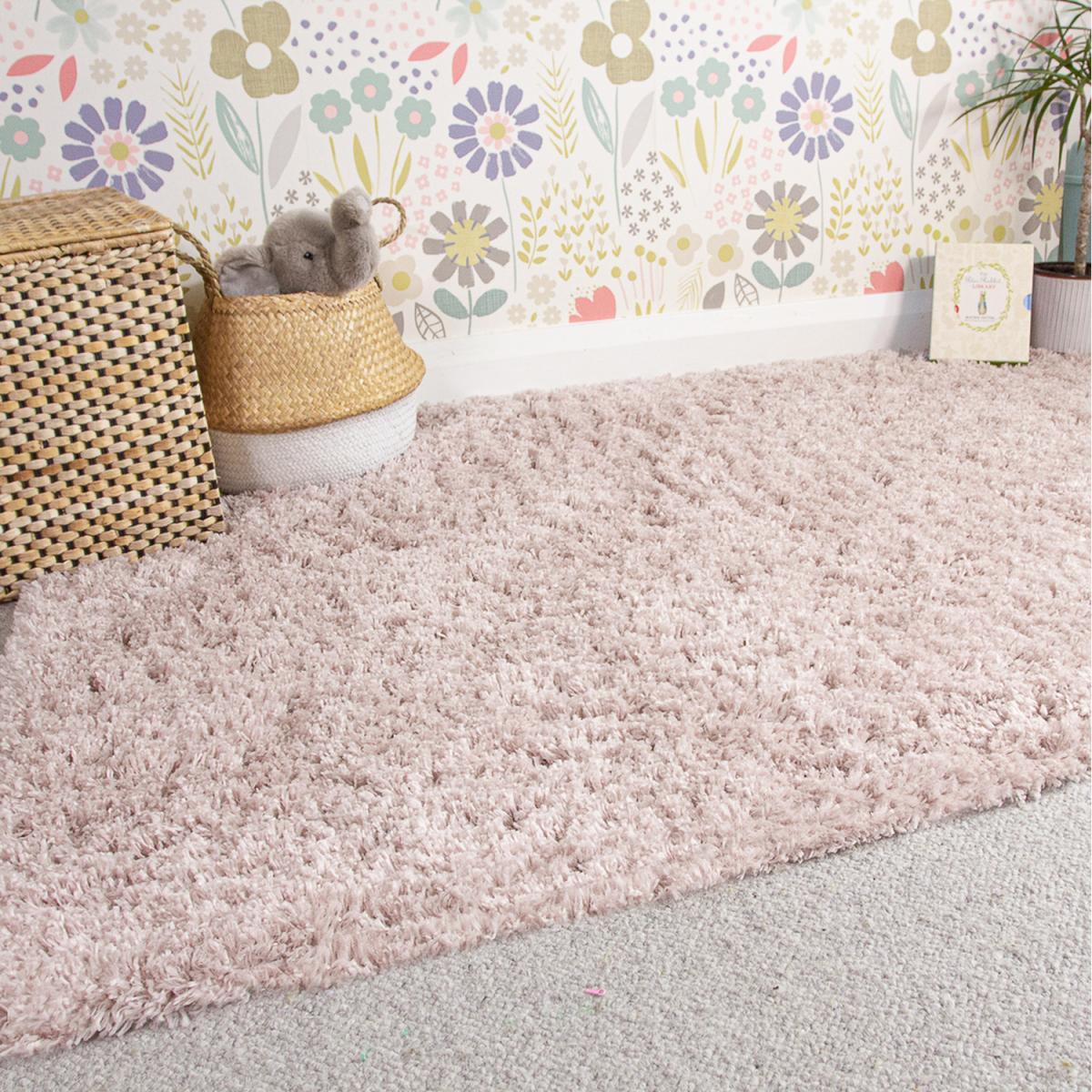 Super Soft Blush Pink Shaggy Living Area Rug - Blush Pink / 150 x 80cm – image 1