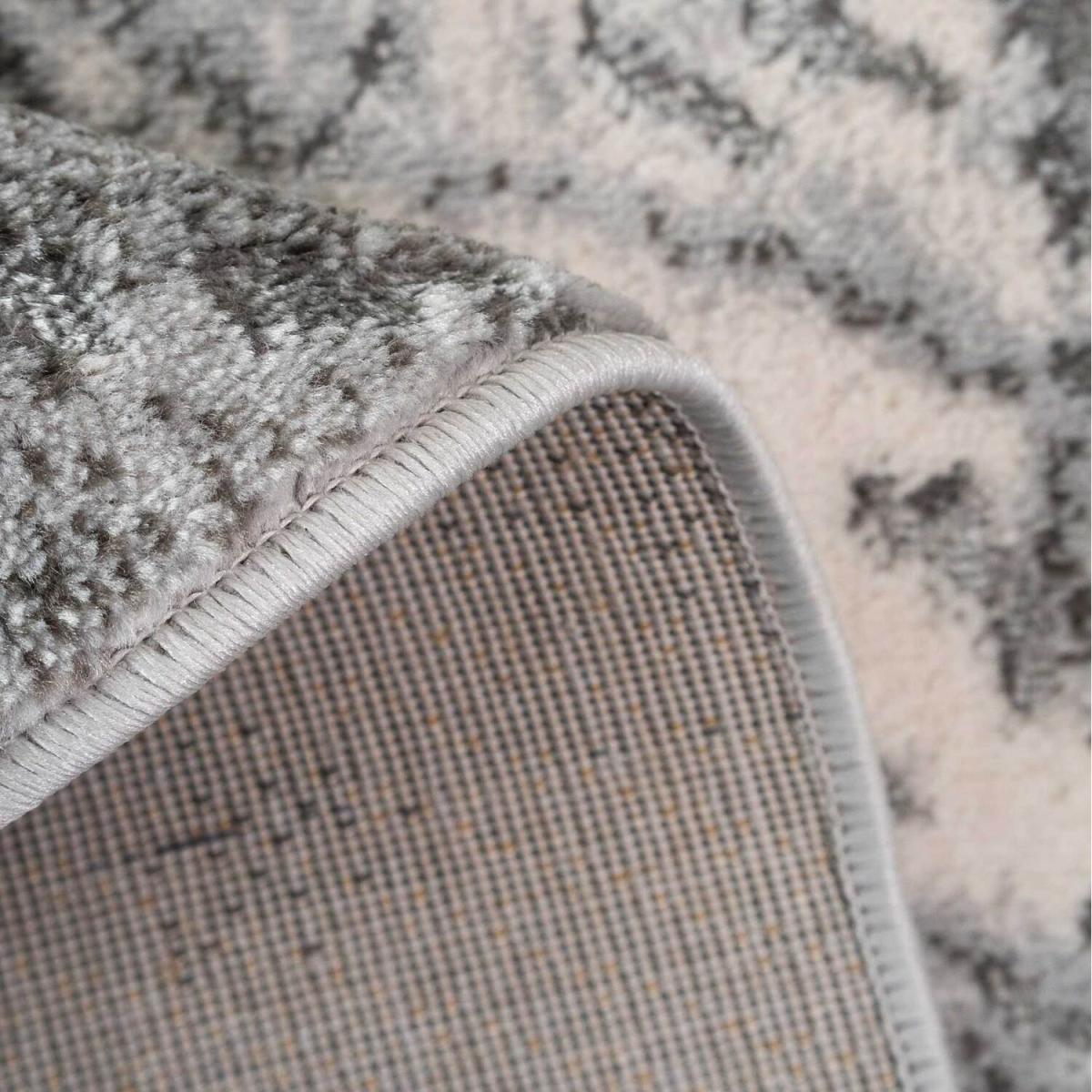 Silver Grey Modern Textured Marble Area Rug - Grey / 240cm – image 3