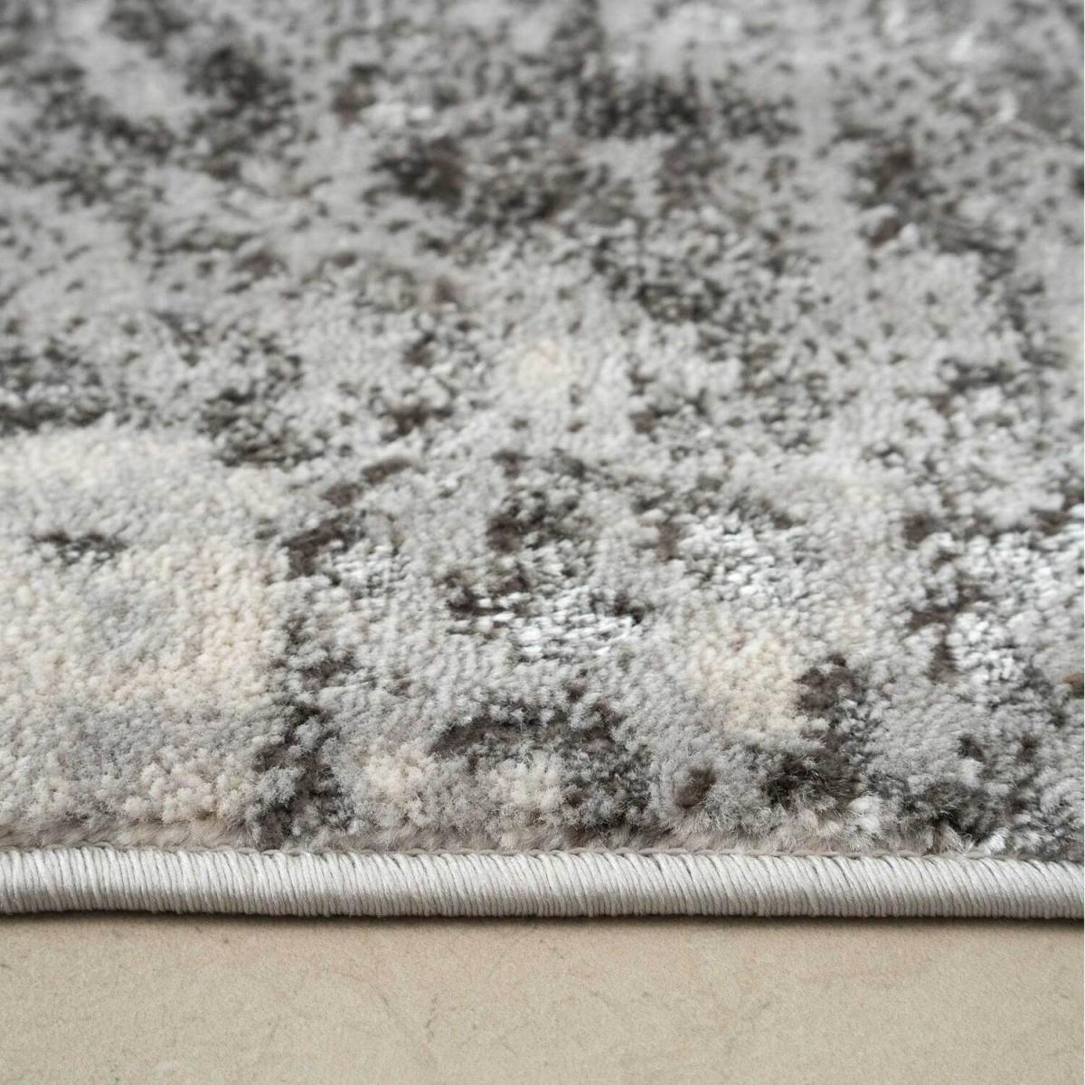Silver Grey Modern Textured Marble Area Rug - Grey / 240cm – image 4