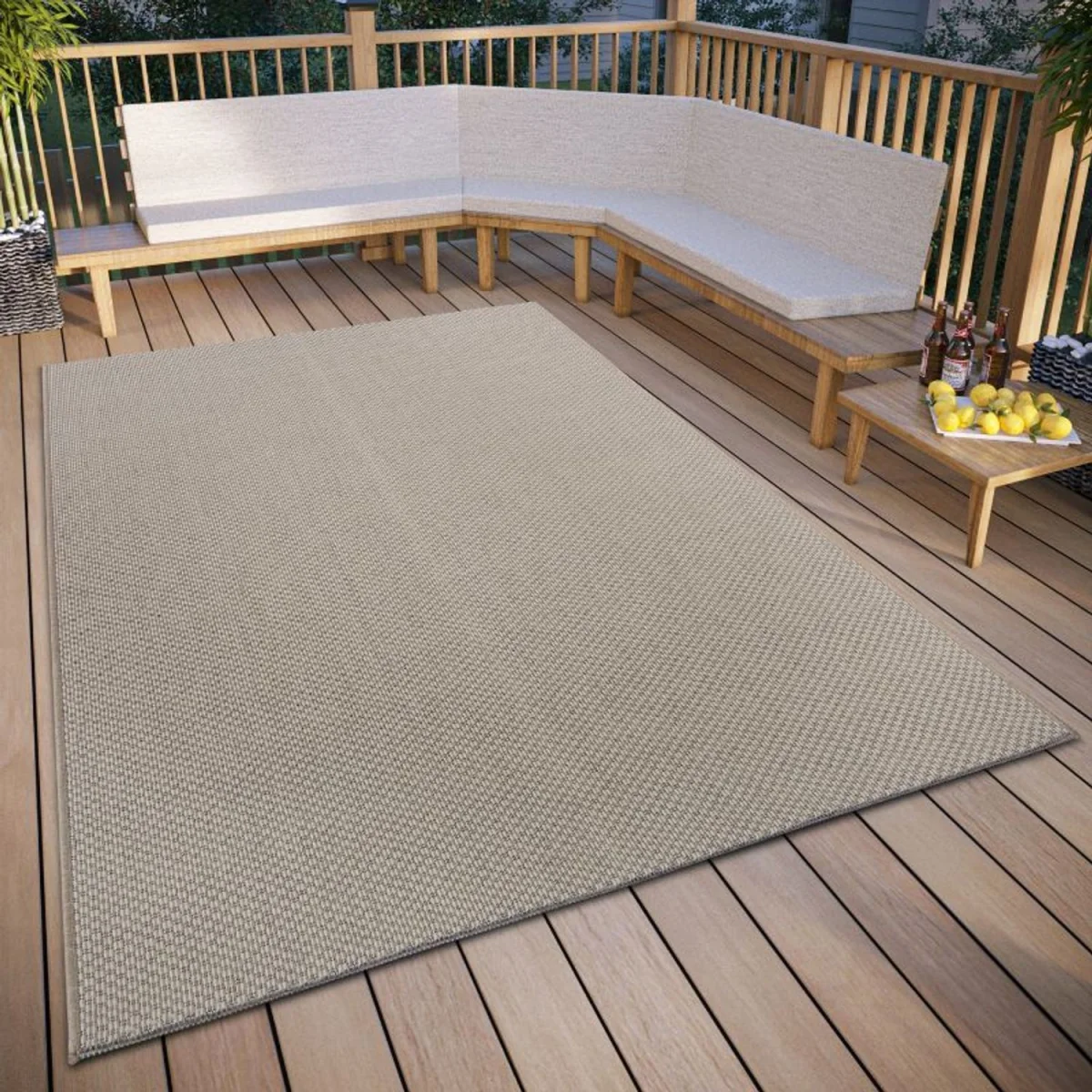 Vanti Plain Flatweave Indoor & Outdoor Rug Beige - Beige / 290.0cm – image 6