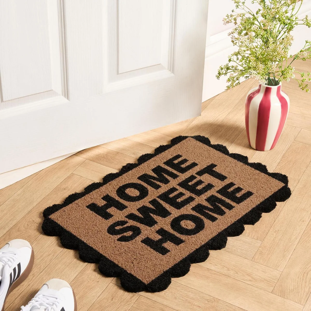 OHS Scallop Edge Home Sweet Home Printed Coir Mat - Black/Natural – image 2