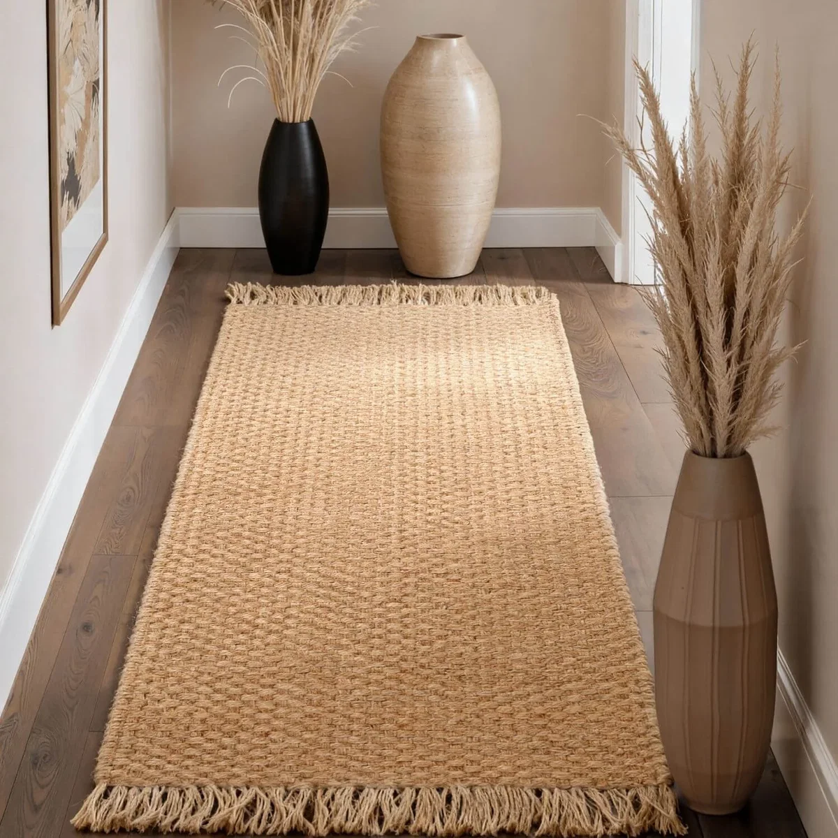 Hanse Home Handloom Fjord Natural Jute Plain Rug Beige - Beige / 300.0cm / 80.0cm – image 11