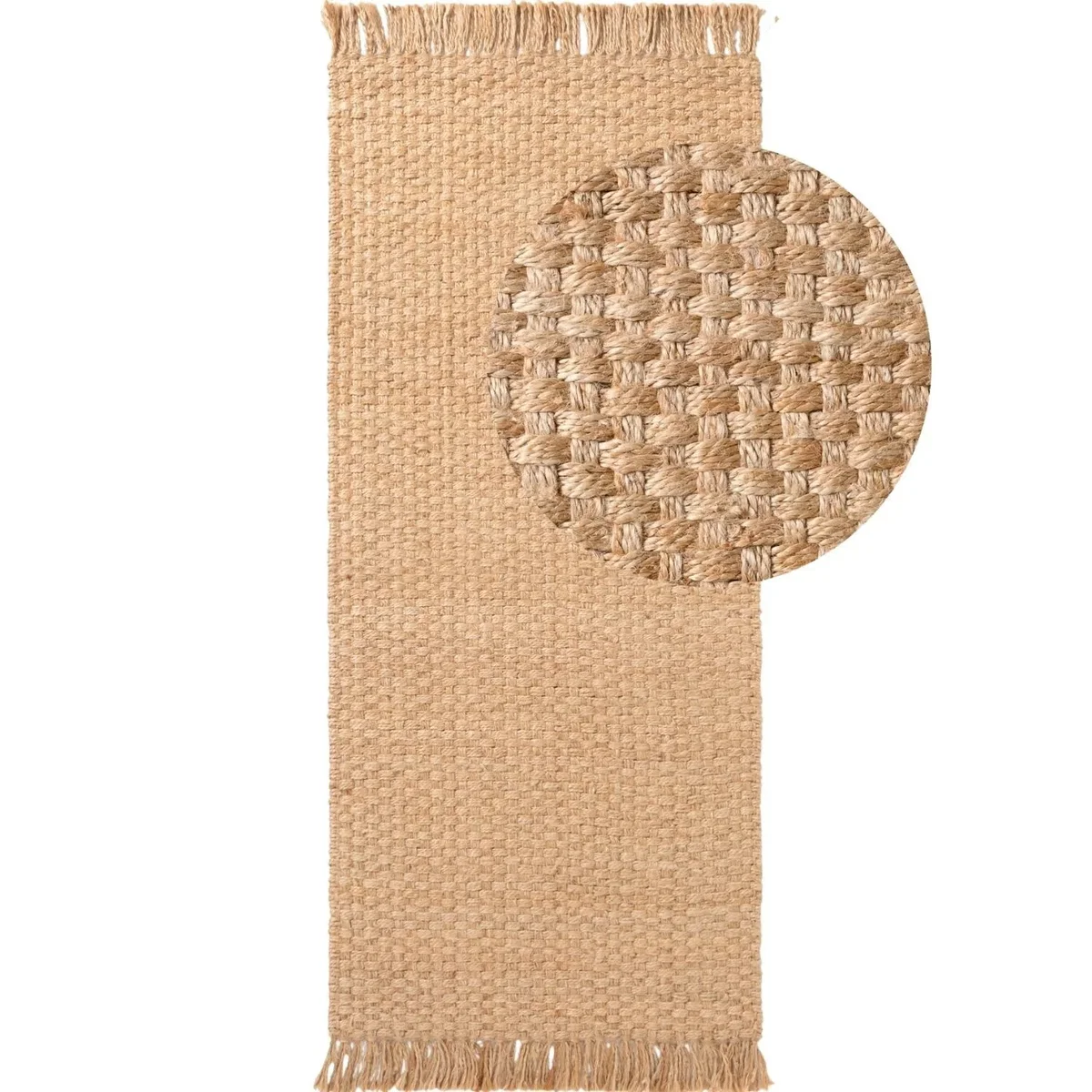 Hanse Home Handloom Fjord Natural Jute Plain Rug Beige - Beige / 300.0cm / 80.0cm – image 9