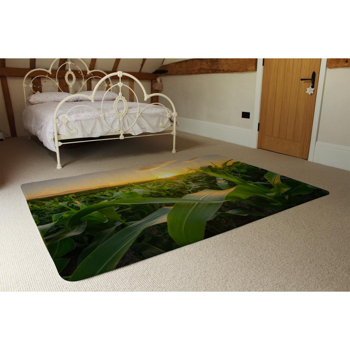 Field At Sunset Designer Rug Designer Rug - Green / 200cm – image 3