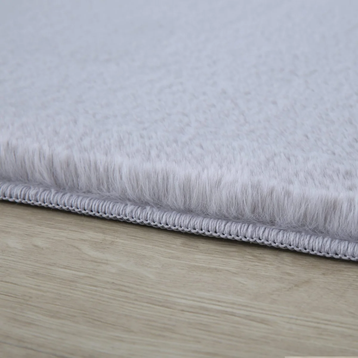 Plushtale Washable Plain Living Room Super Soft Poly Cotton Area Rug - Snow White / 200cm / 280cm – image 4