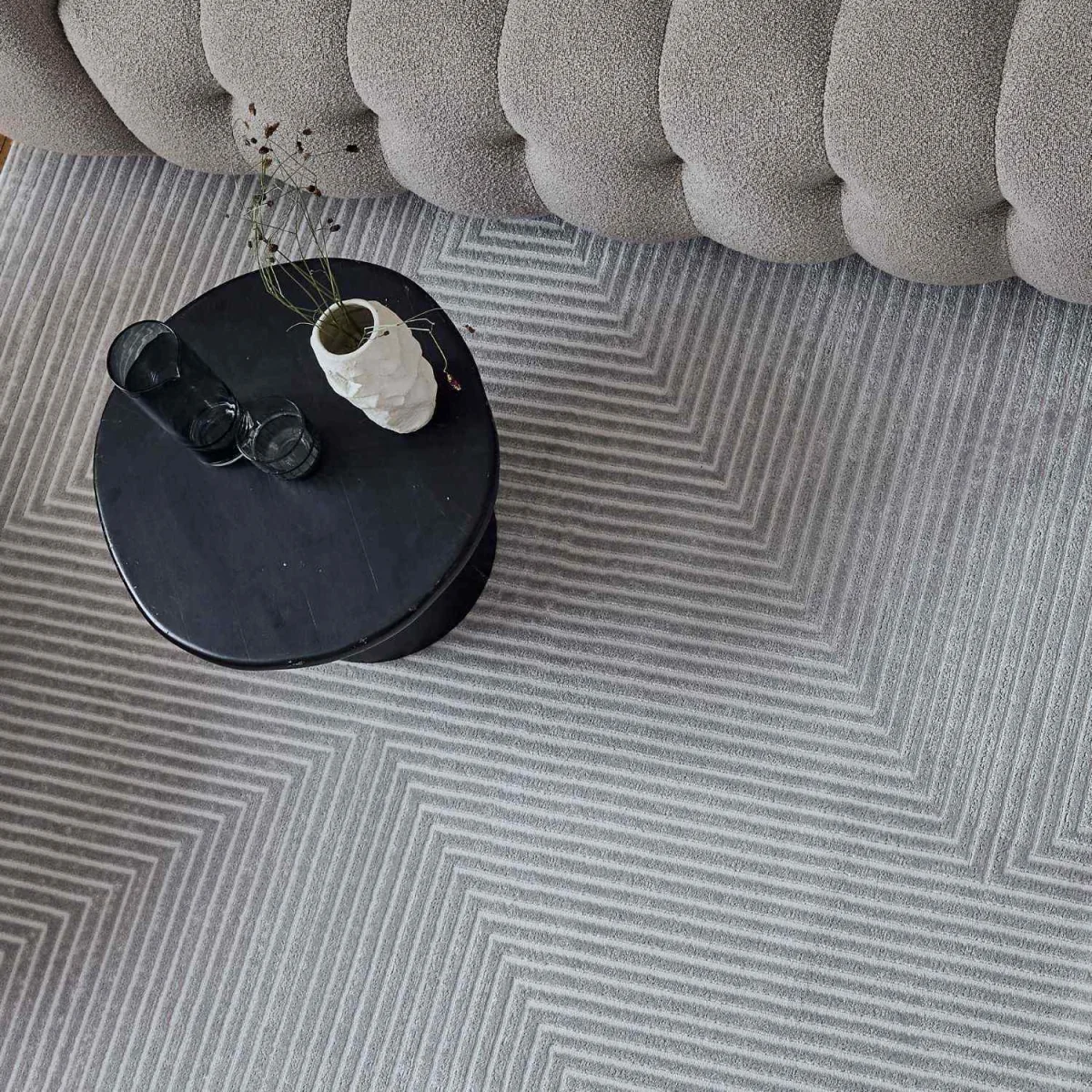 The Rugs Carmel Maze Geometric Textured Rug - Grey-Cream – image 2