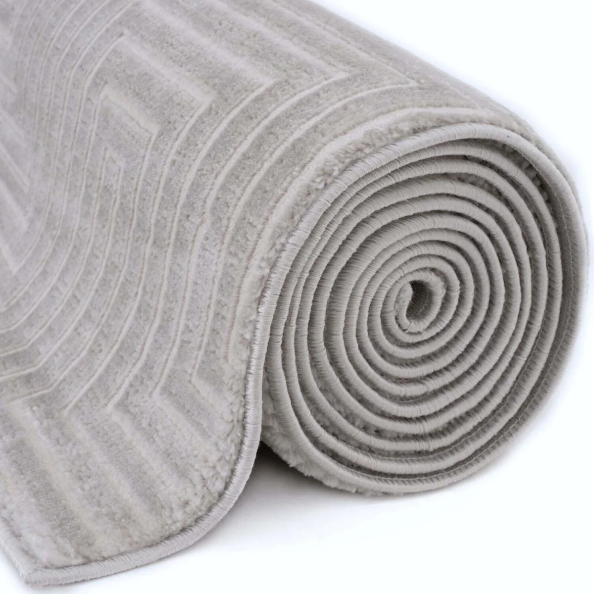 The Rugs Carmel Maze Geometric Textured Rug - Grey-Cream – image 5