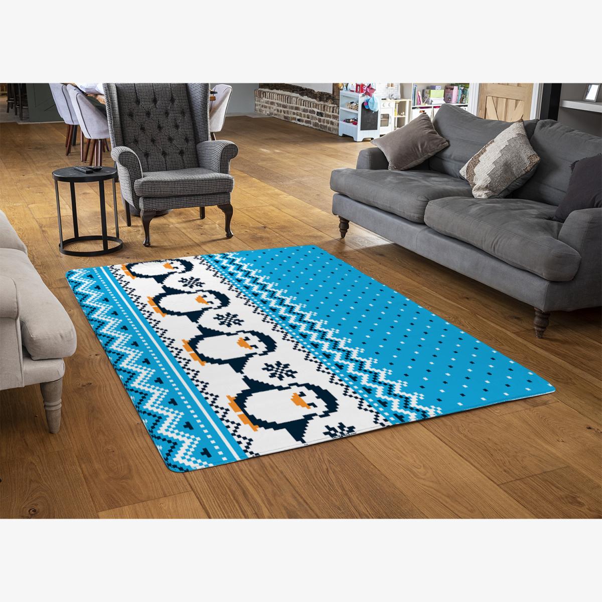 New Year'S Christmas Style Rug - blue / 230cm