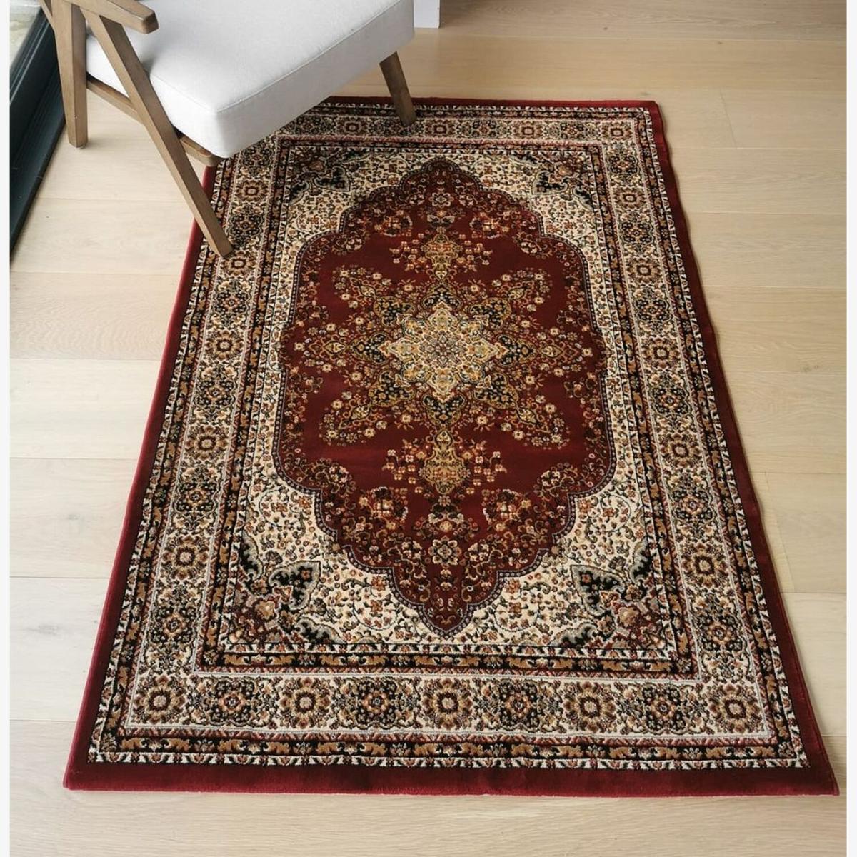 Red Oriental Classic Traditional Living Room Rugs - Transitional - Red / 3kg – image 1
