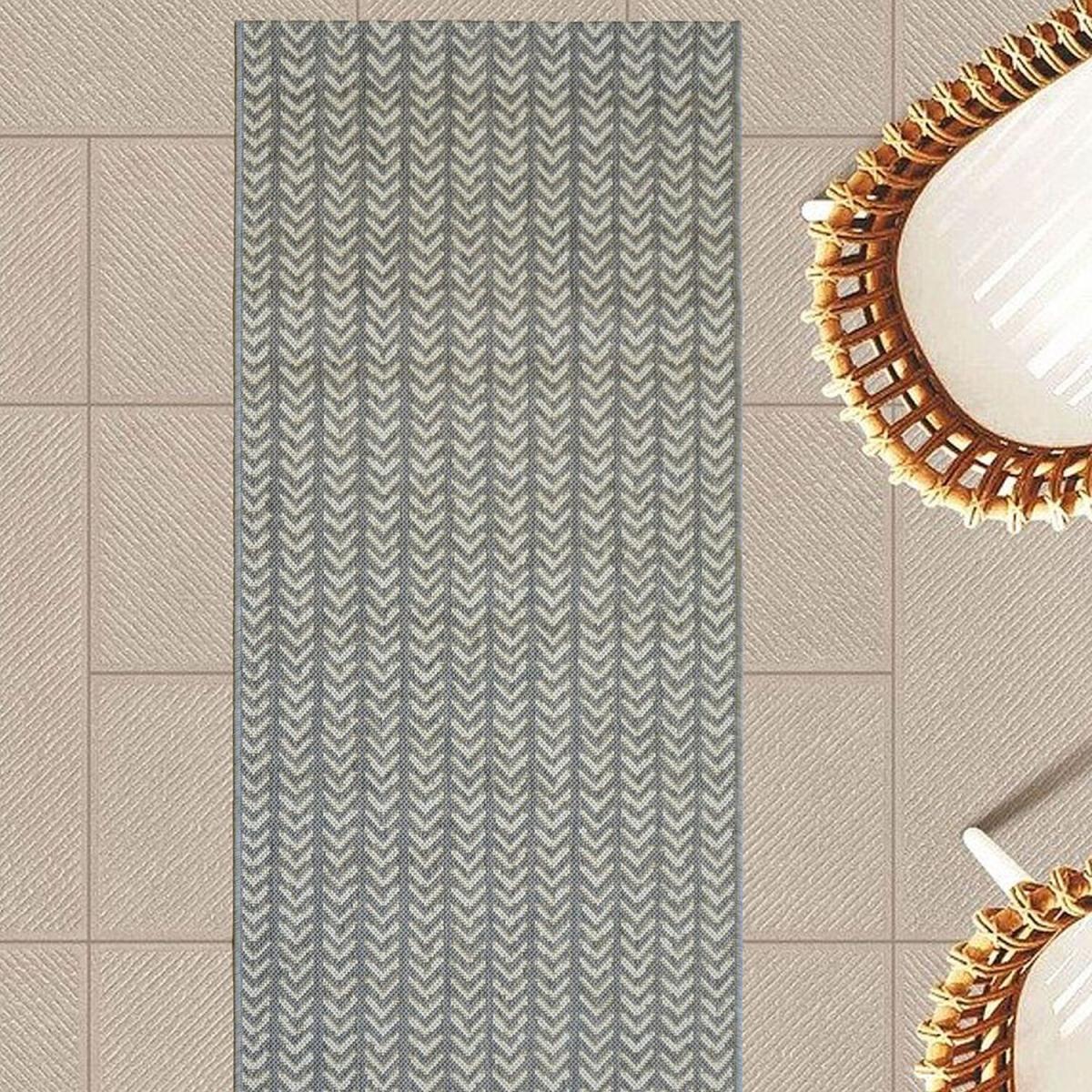 Grey Washable Chevron IndoorOutdoor Garden Rug - Ota - Grey – image 3