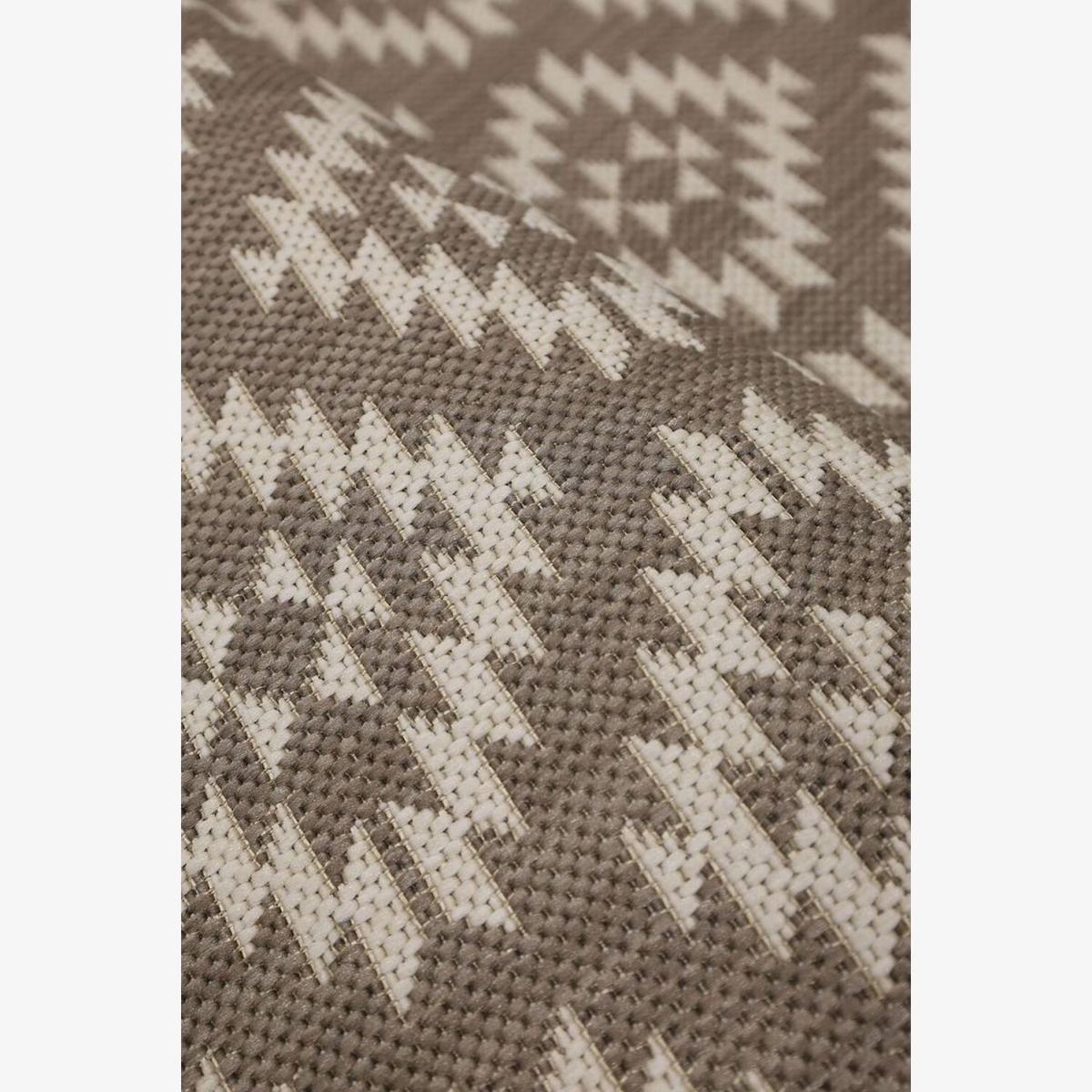 Natural Eye Catching Geometric Hard Wearing Indoor Outdoor Rug- Corfu - Natural / 160/230 / 160cm