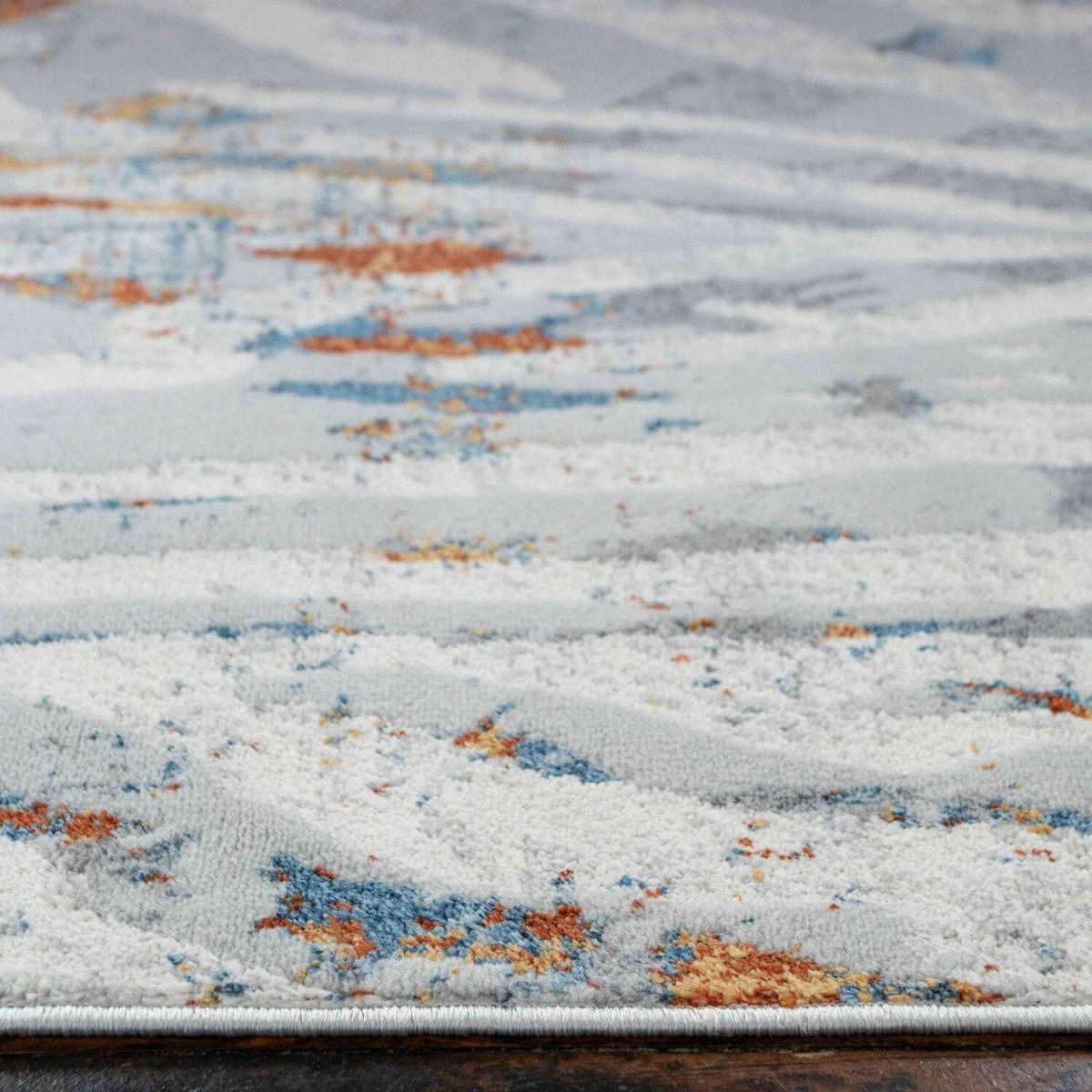 Modern Grey and Terra Zebra Print Area Rug - Orion - Grey – image 3