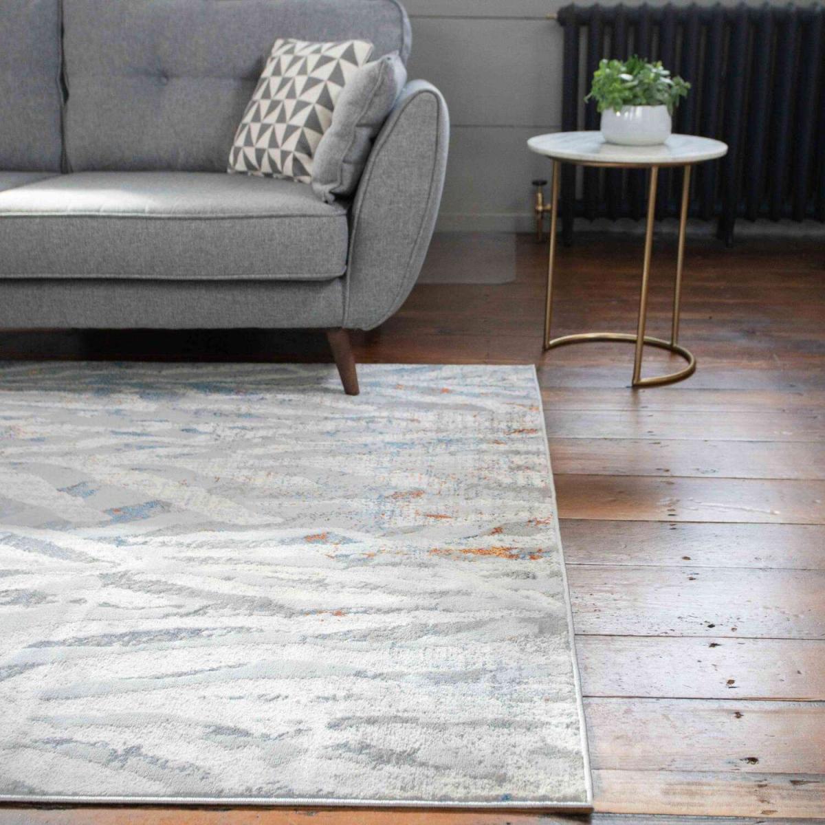 Modern Grey and Terra Zebra Print Area Rug - Orion - Grey – image 4