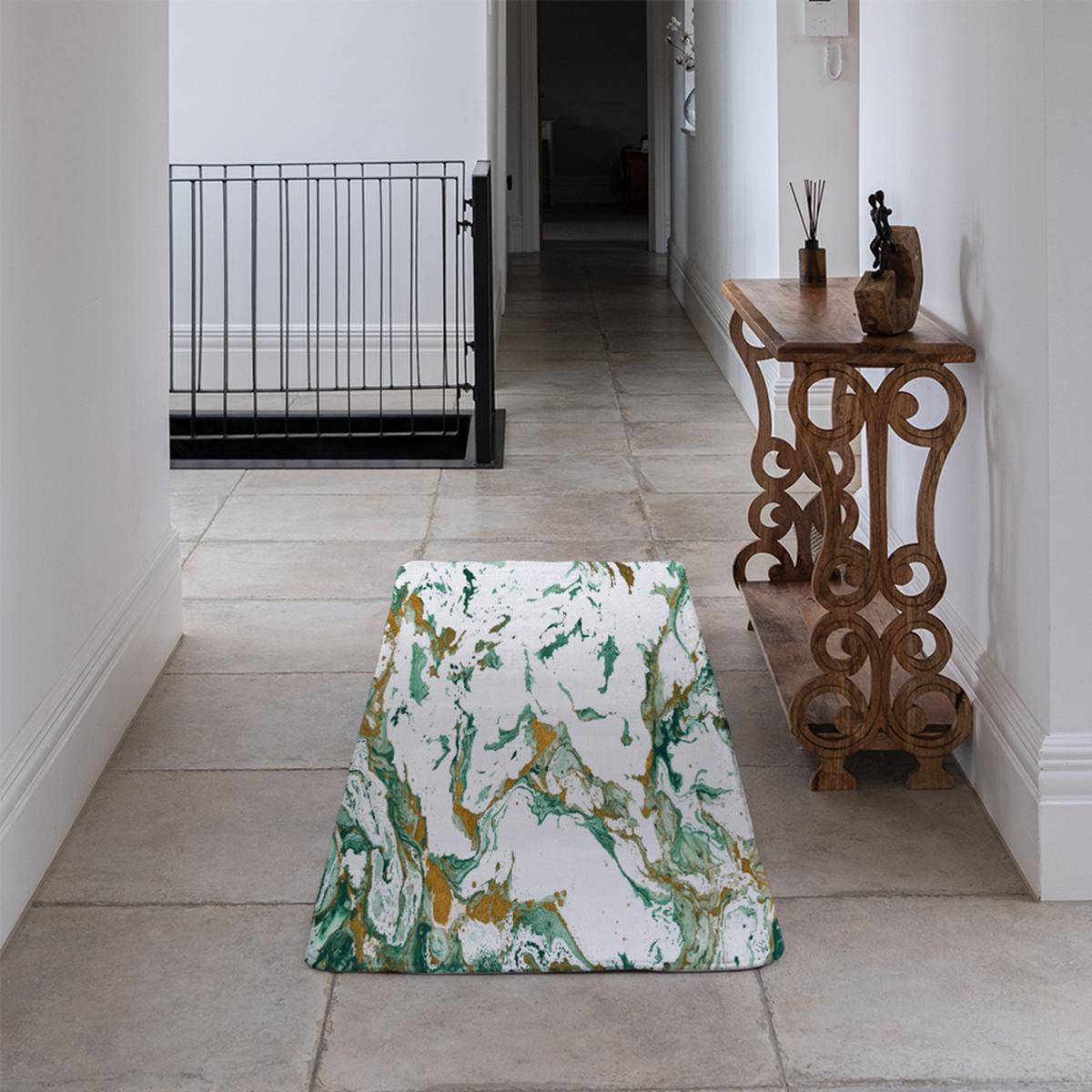 Green Golden Marble Runner Rug - Green – image 4