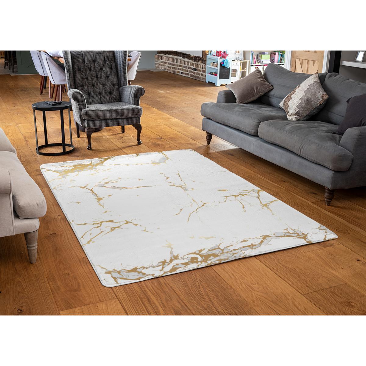 Golden Marble Designer Rug - Yellow / 200cm – image 2