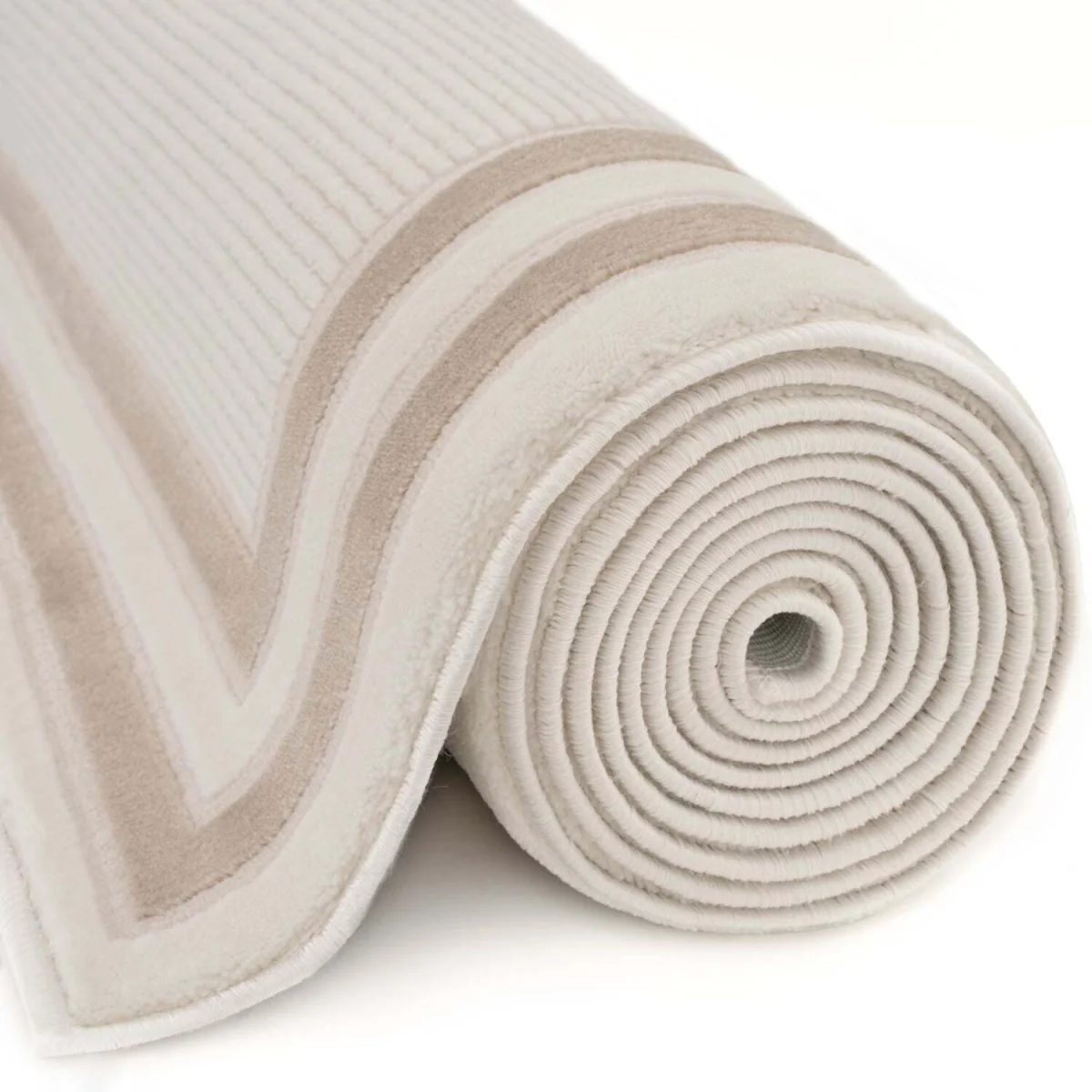 The Rugs Carmel Bordered Textured Runner - Cream-Beige โ image 6
