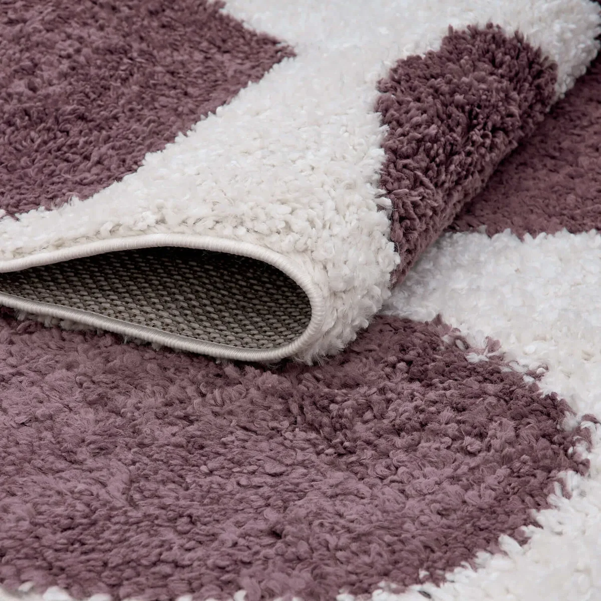 The Rugs Moodi Pebbles Design Patterned Shaggy Runner - Purple – image 3