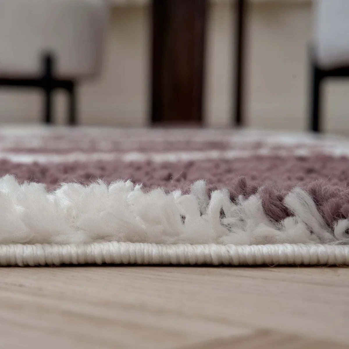 The Rugs Moodi Pebbles Design Patterned Shaggy Runner - Purple – image 4