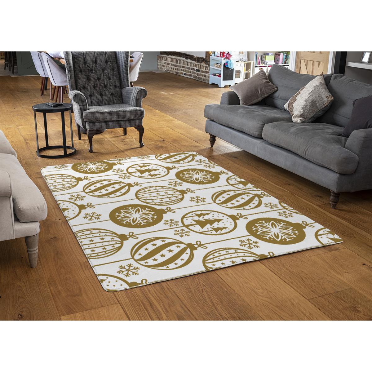 Christmas Baubles Style Rug - blue / 230cm – image 2